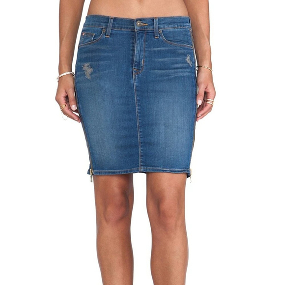 Hudson Jeans Marianne Pencil Skirt In Foxey Distressed Size 28 - Picture 2 of 12